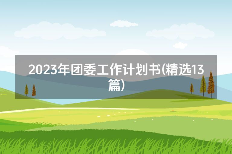 2023年团委工作计划书(精选13篇)