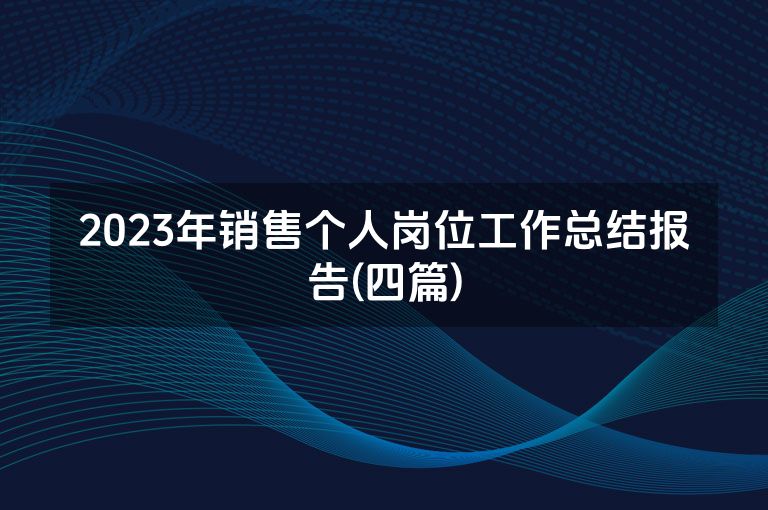 2023年销售个人岗位工作总结报告(四篇)