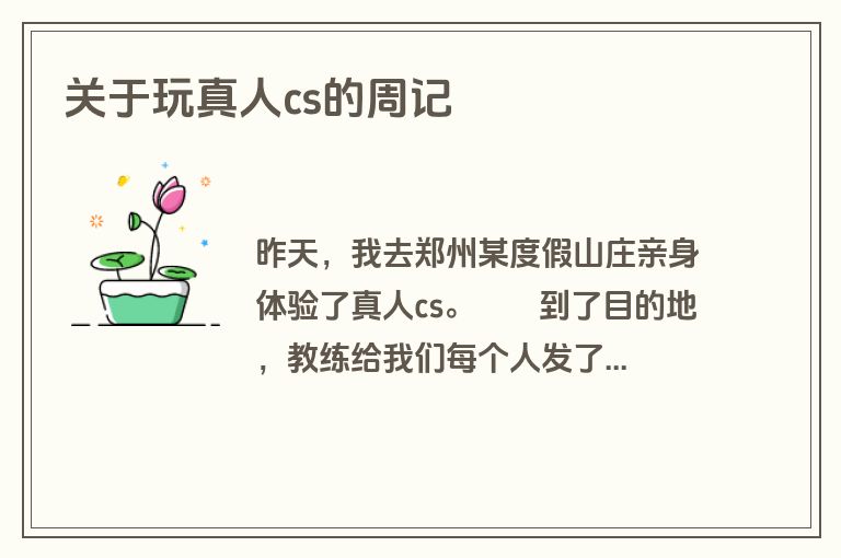 关于玩真人cs的周记