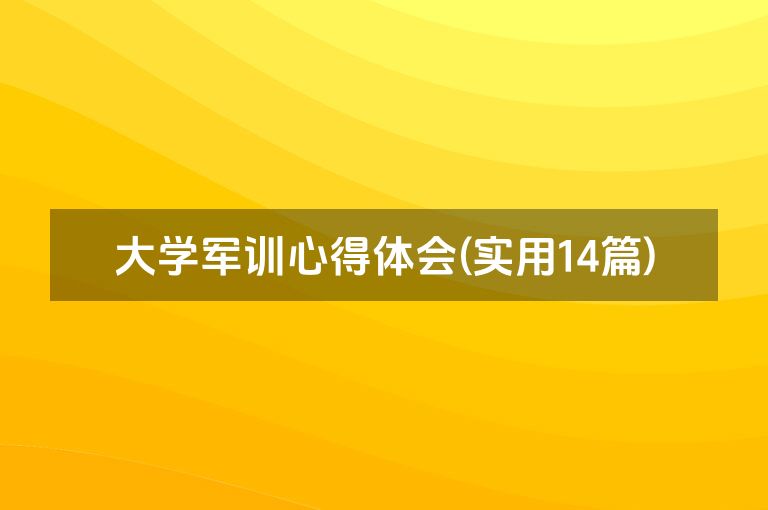 大学军训心得体会(实用14篇)