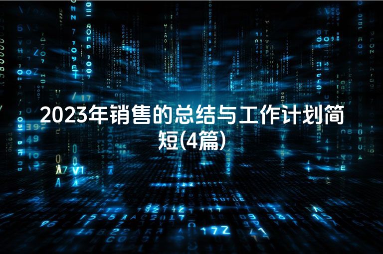 2023年销售的总结与工作计划简短(4篇)