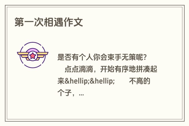 第一次相遇作文