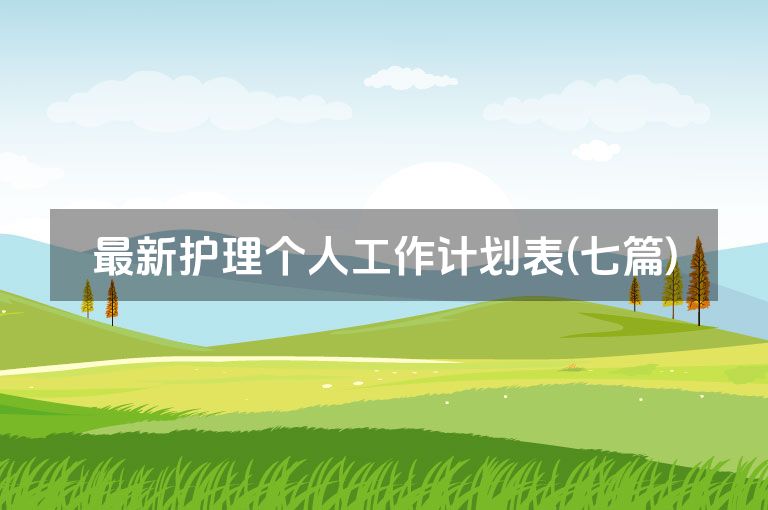 最新护理个人工作计划表(七篇)