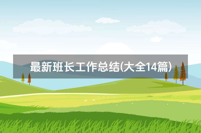 最新班长工作总结(大全14篇)