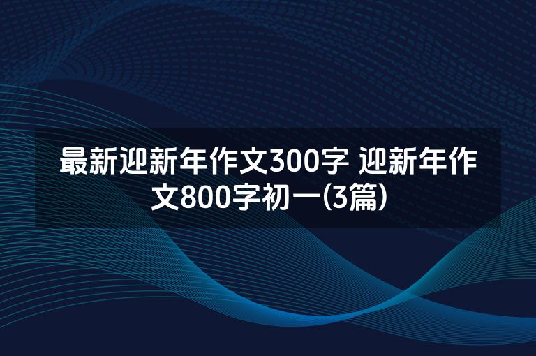 最新迎新年作文300字 迎新年作文800字初一(3篇)