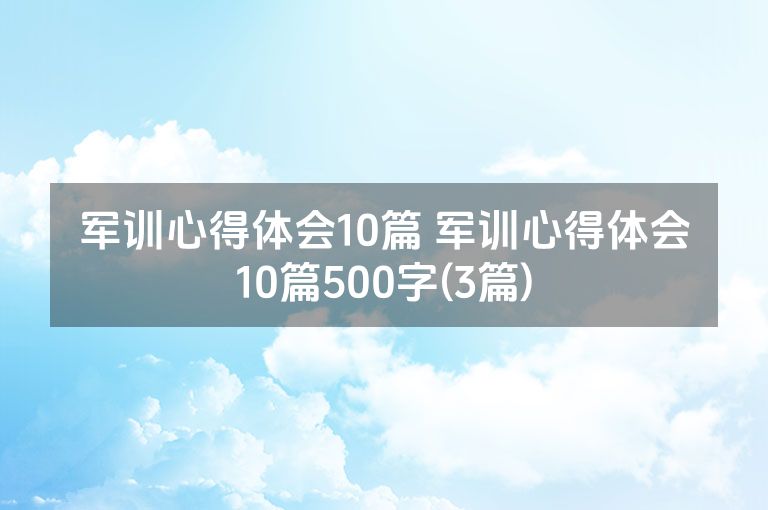 军训心得体会10篇 军训心得体会10篇500字(3篇)