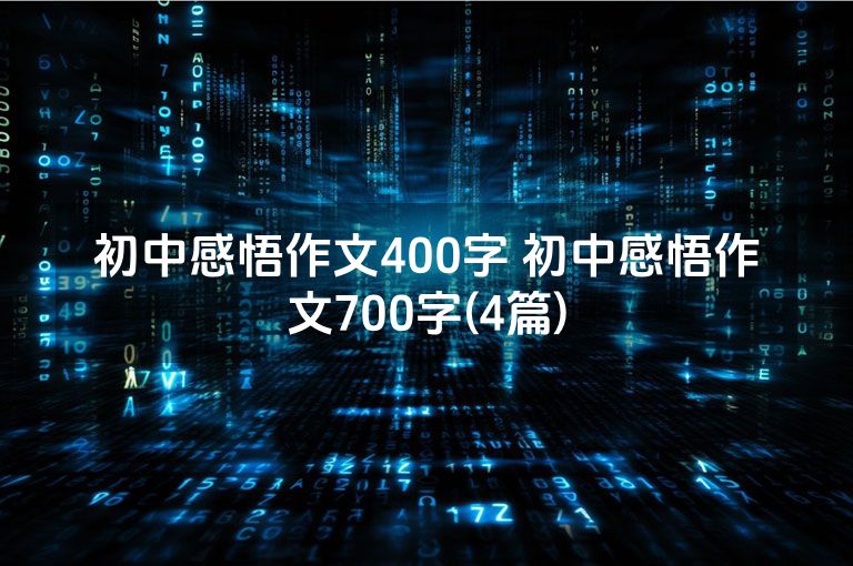 初中感悟作文400字 初中感悟作文700字(4篇)