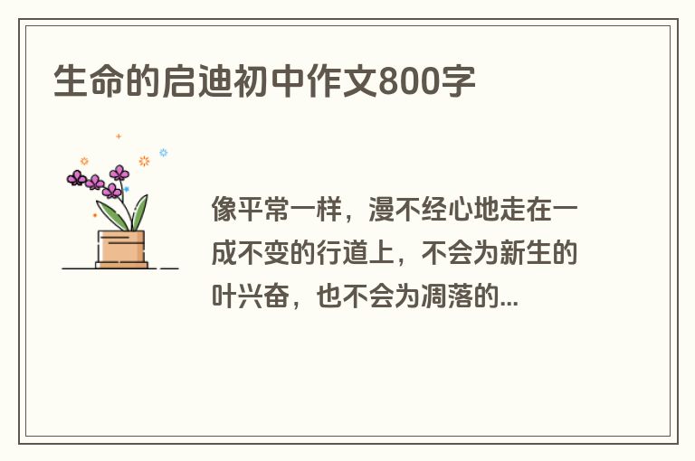 生命的启迪初中作文800字