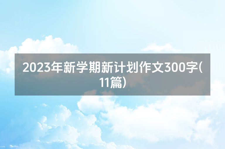 2023年新学期新计划作文300字(11篇)
