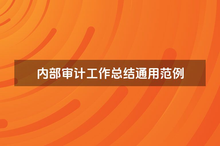内部审计工作总结通用范例
