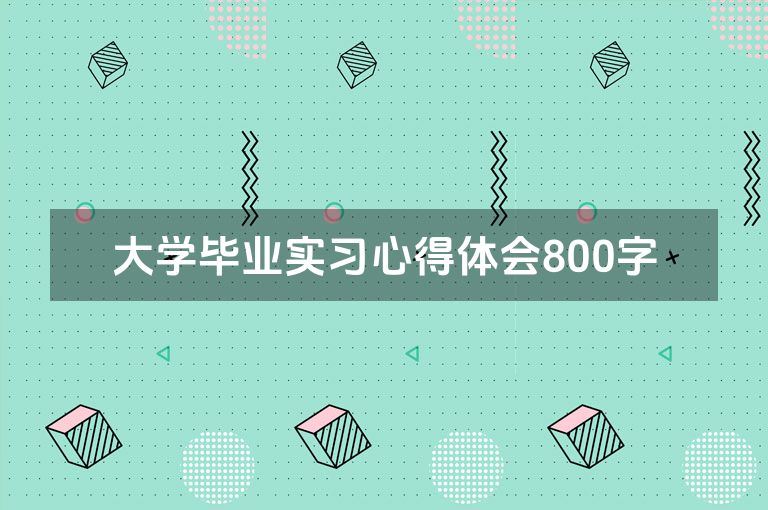 大学毕业实习心得体会800字