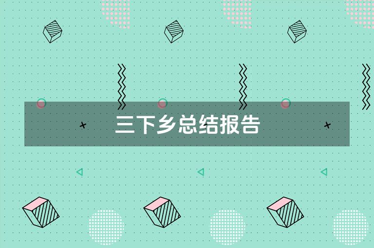 三下乡总结报告