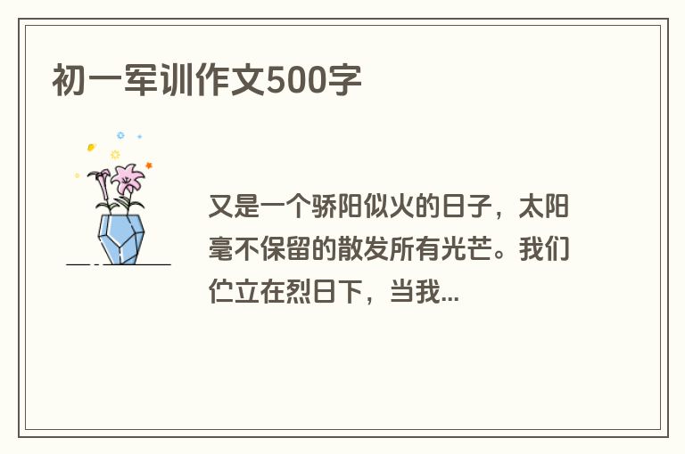 初一军训作文500字