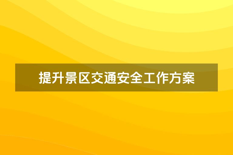 提升景区交通安全工作方案