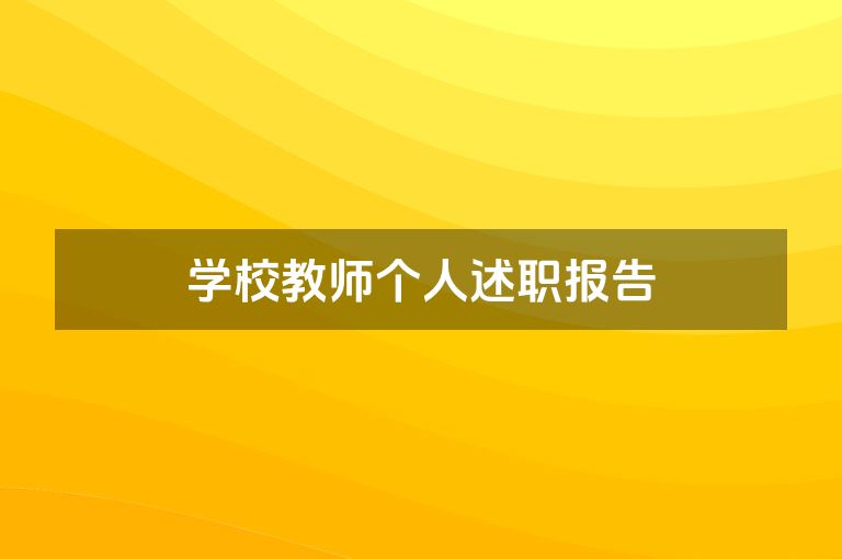 学校教师个人述职报告