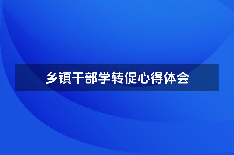 乡镇干部学转促心得体会