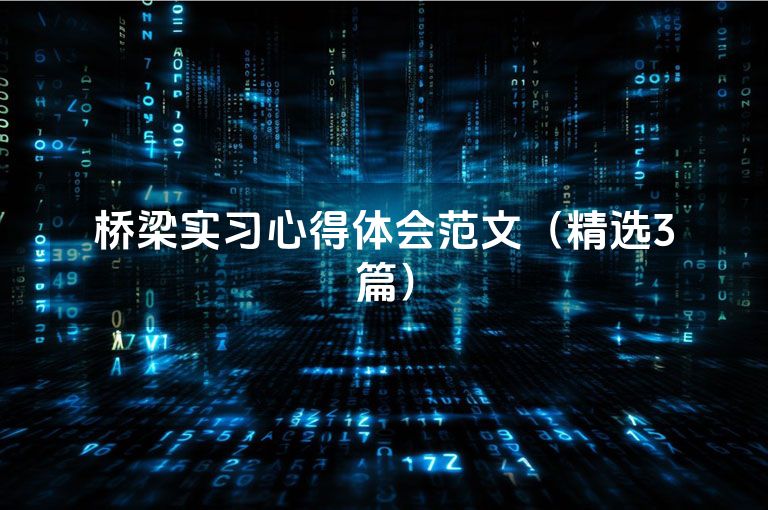 桥梁实习心得体会范文（精选3篇）