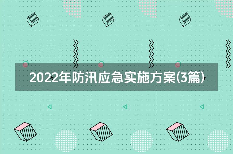 2022年防汛应急实施方案(3篇)