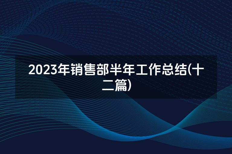 2023年销售部半年工作总结(十二篇)