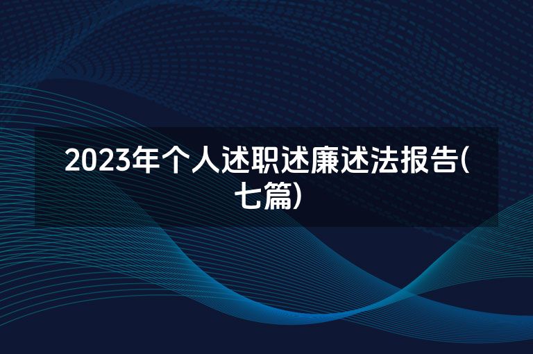 2023年个人述职述廉述法报告(七篇)