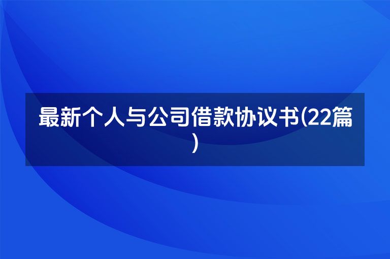 最新个人与公司借款协议书(22篇)