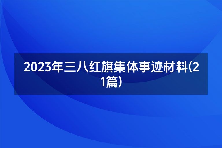 2023年三八红旗集体事迹材料(21篇)