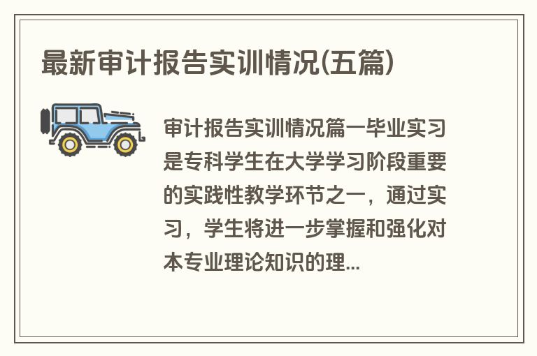 最新审计报告实训情况(五篇)