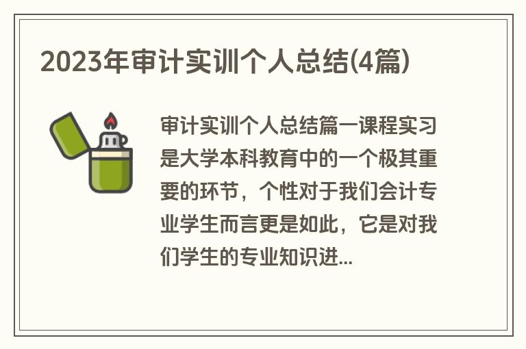 2023年审计实训个人总结(4篇)