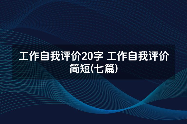 工作自我评价20字 工作自我评价简短(七篇)