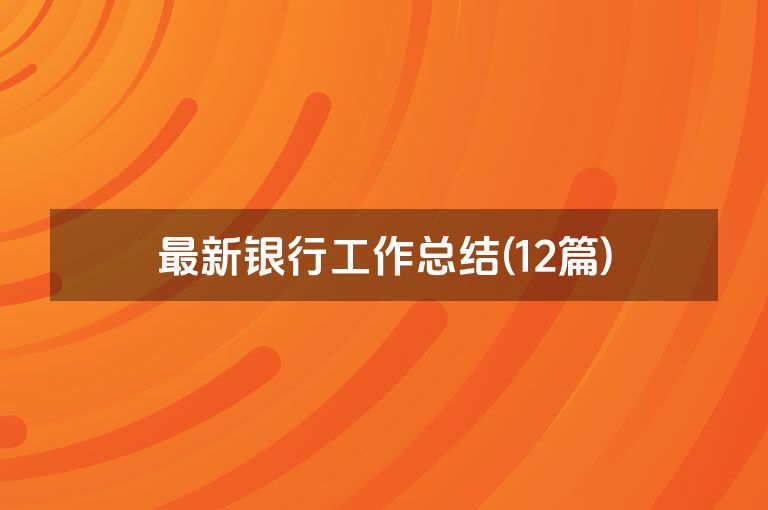 最新银行工作总结(12篇)