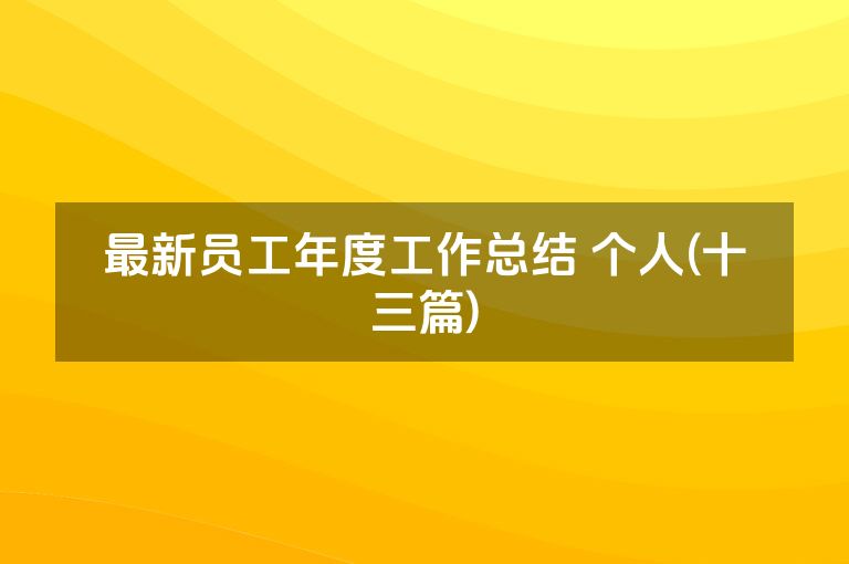 最新员工年度工作总结 个人(十三篇)