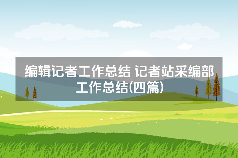 编辑记者工作总结 记者站采编部工作总结(四篇)
