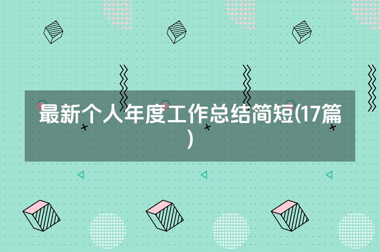 最新个人年度工作总结简短(17篇)