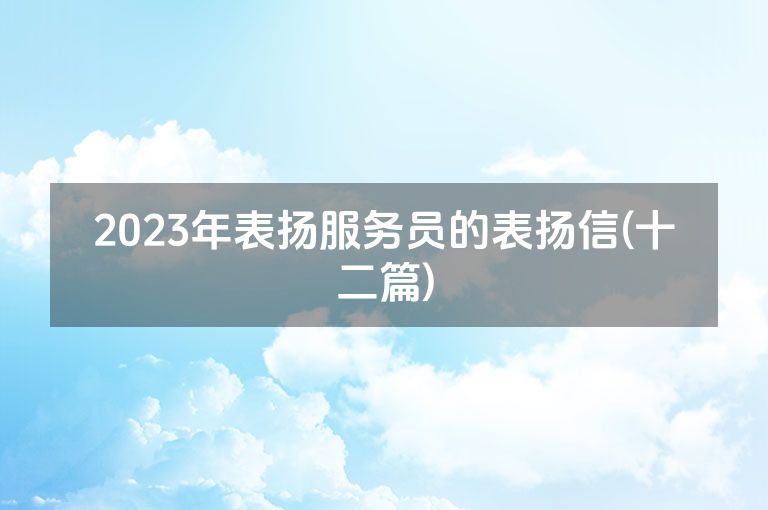 2023年表扬服务员的表扬信(十二篇)