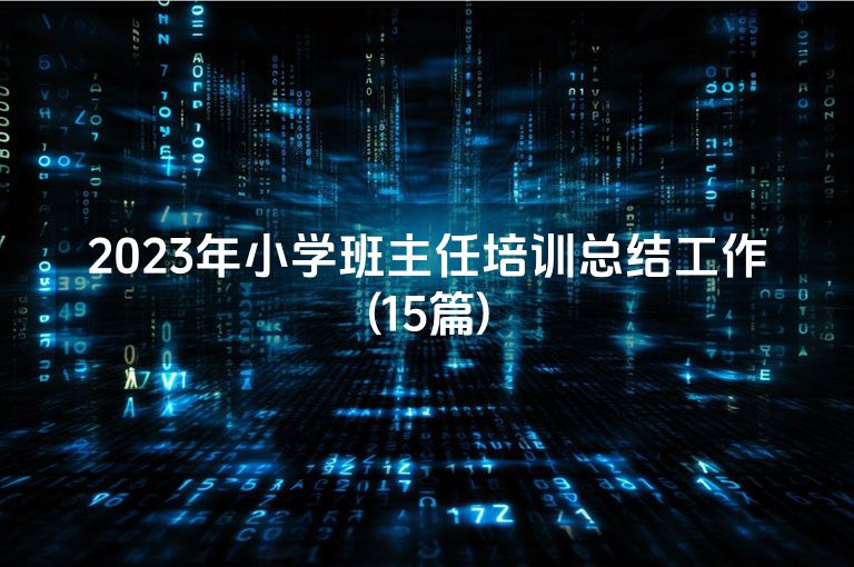 2023年小学班主任培训总结工作(15篇)