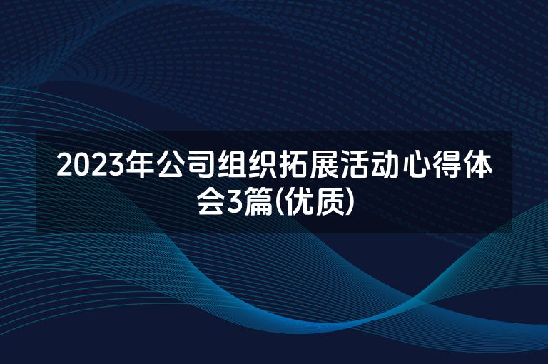 2023年公司组织拓展活动心得体会3篇(优质)