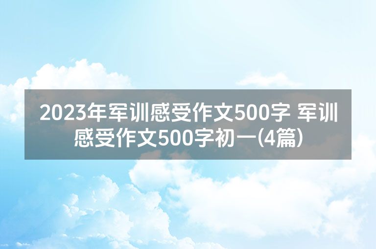 2023年军训感受作文500字 军训感受作文500字初一(4篇)