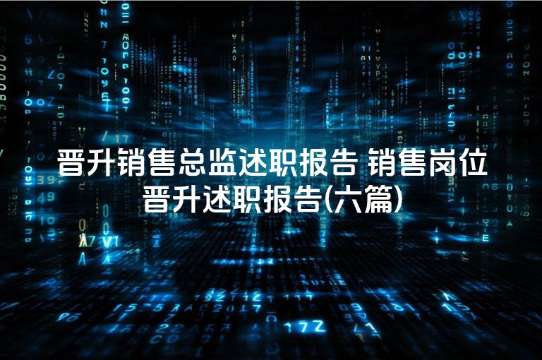 晋升销售总监述职报告 销售岗位晋升述职报告(六篇)