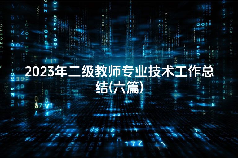 2023年二级教师专业技术工作总结(六篇)